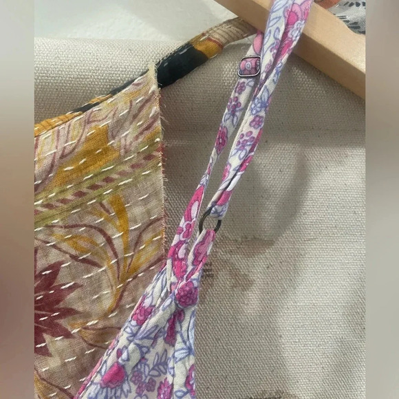 Bali Queen Jumpsuit OS Pink Color block Indian Print - Picture 6 of 10